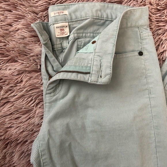 J Crew Corduroy Light Mint Green Cropped Ankle Pants - Picture 2 of 3